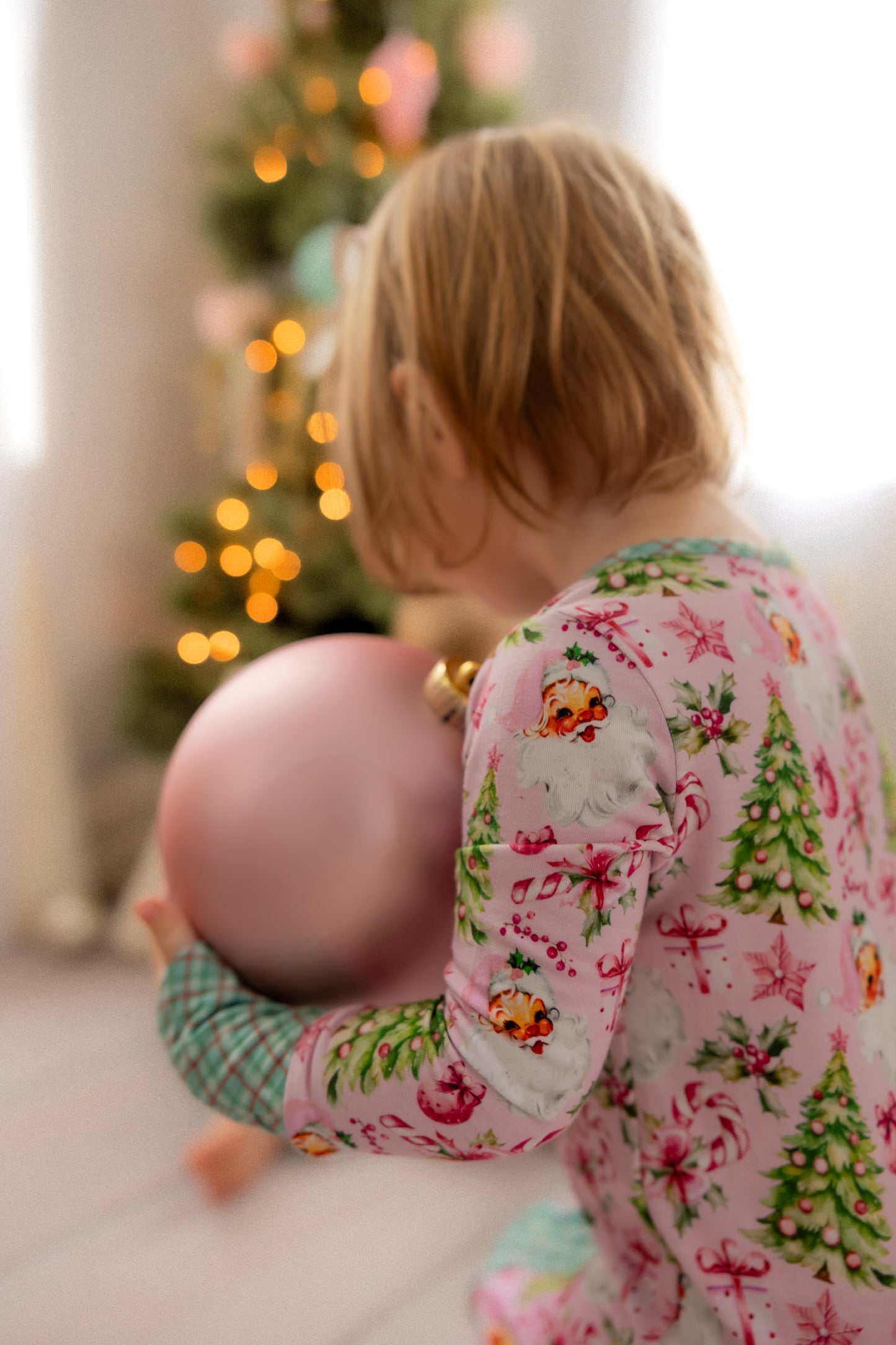 Rosy Cheeks - Vintage Pink Santa Bamboo Convertible Sleeper