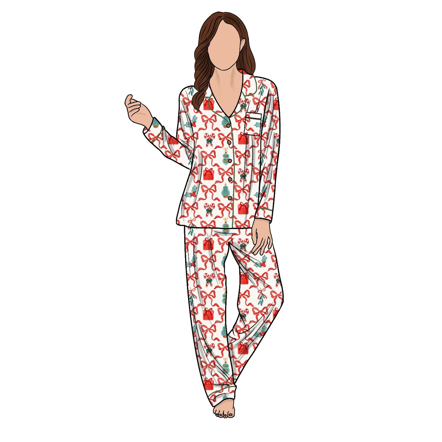 Wrapped in Ruby Women's Bamboo Collared Button Up PJ set - Wholesale 6 pack