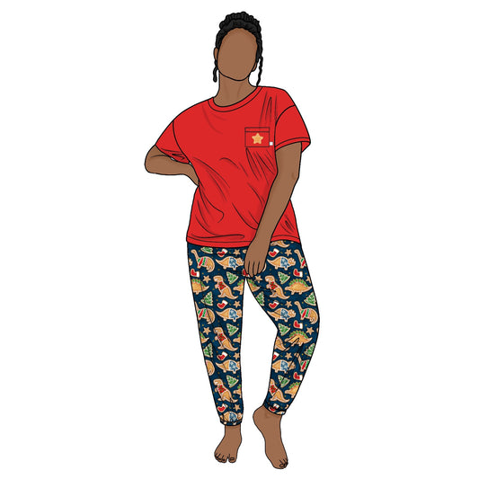 Snackosaurus- Women’s Short Sleeve Bamboo Jogger Set - Wholesale Pack