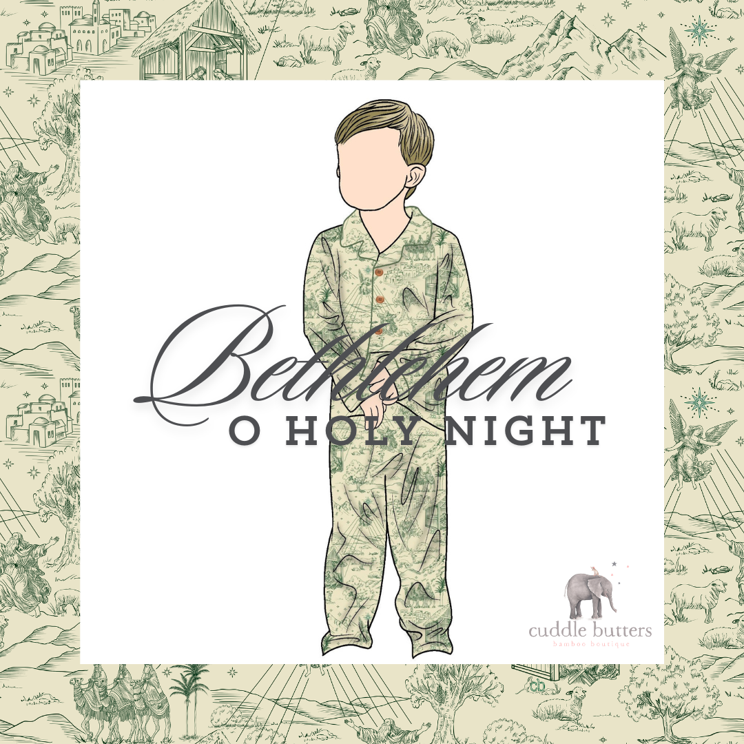 Wholesale Pack "Bethlehem" - O Holy Night Collection, Toddler Christmas Toile Bamboo Pajama Set