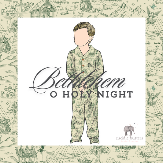 Wholesale Pack "Bethlehem" - O Holy Night Collection, Children's Christmas Toile Bamboo Pajama Set (Copy)