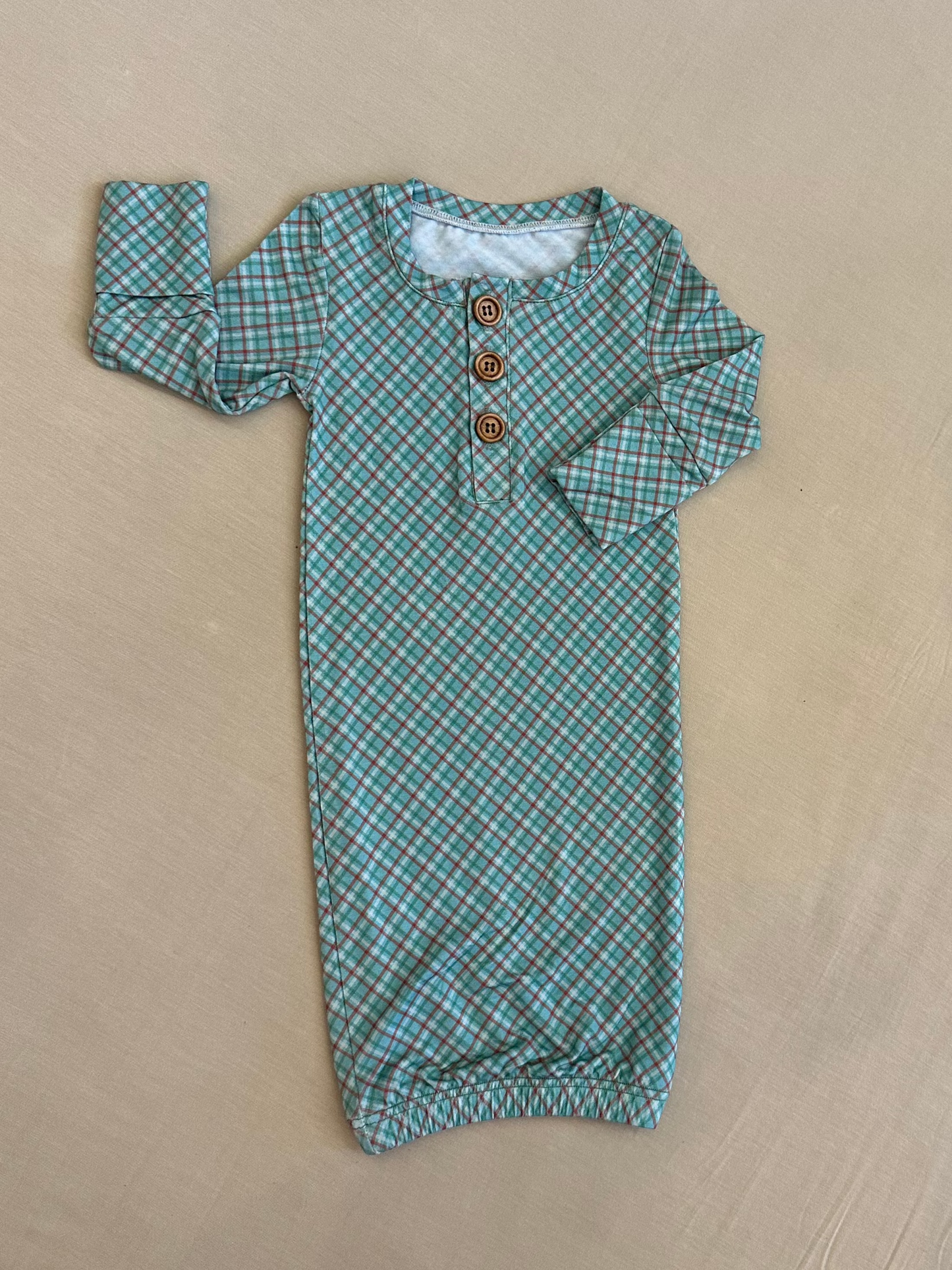 McCallister Plaid Newborn Gown and Bonnet Set